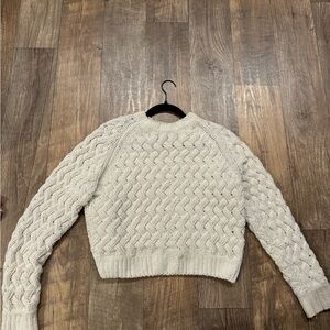Kendall&kylie Cable Knit Cream Sweater